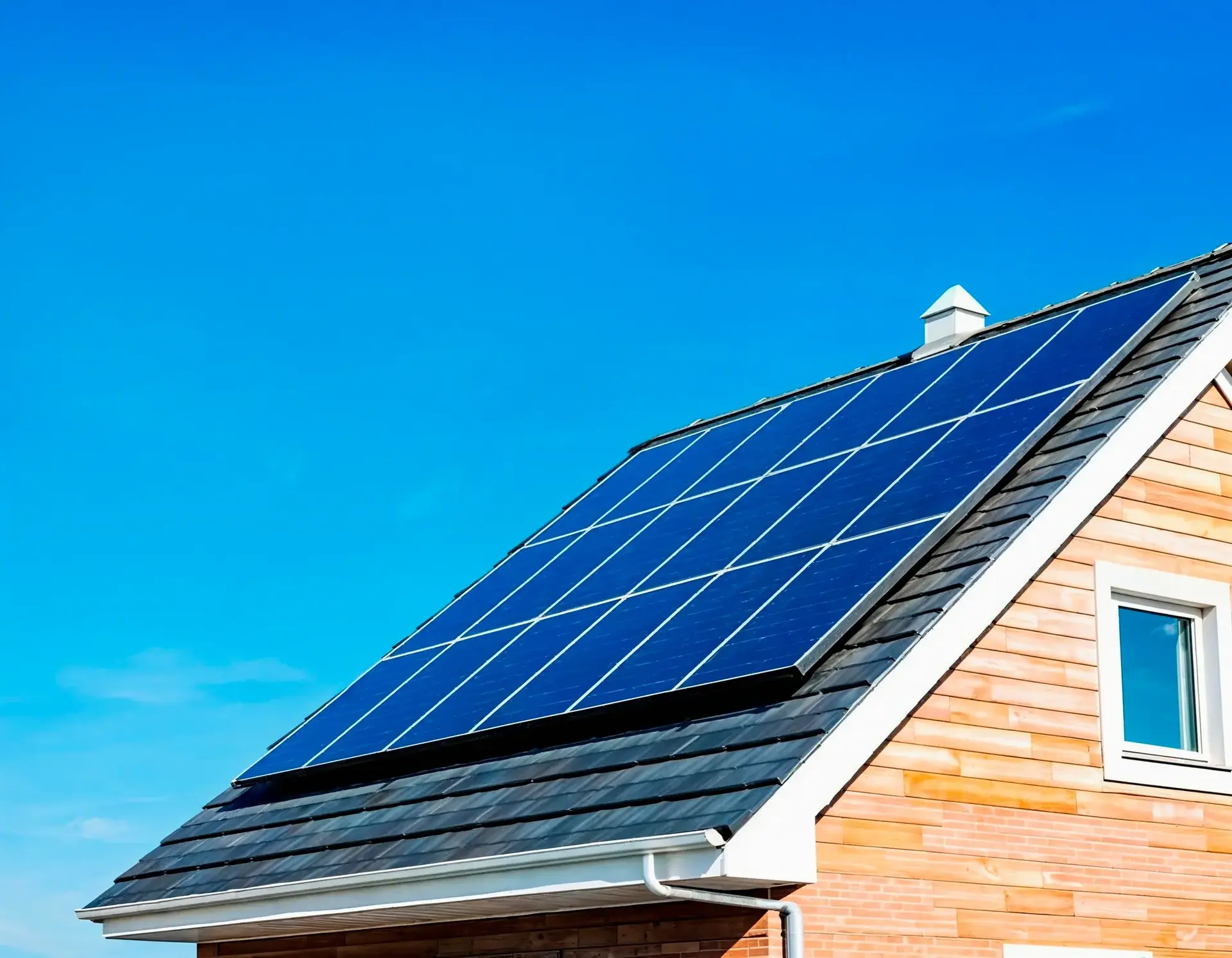 Casa con paneles solares